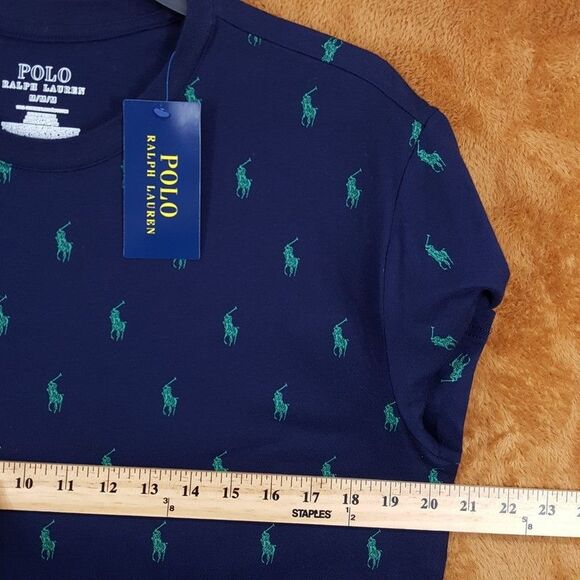POLO RALPH LAUREN Shirt Mens Medium Navy Short Sleeve Pony Logo T-Shirt Tee - Picture 5 of 7